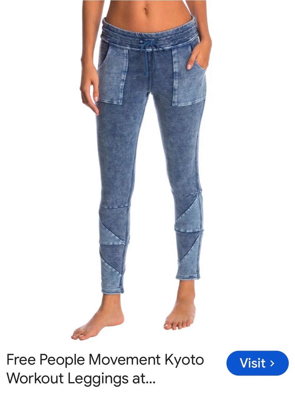 Free People Blue Washed Kyoto Jogger Jeggings